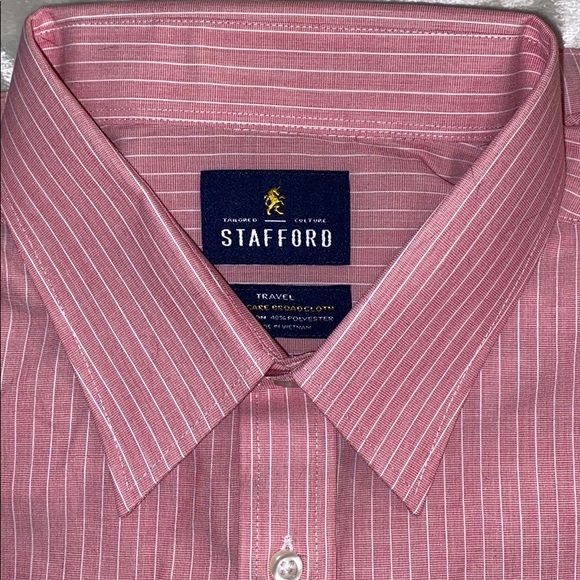 Shirts | 18 Stafford Shirt Pink Striped Short Sleeves | Poshmark
